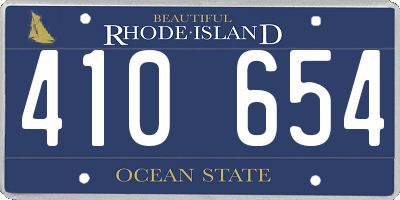 RI license plate 410654