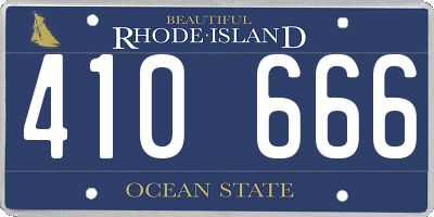 RI license plate 410666