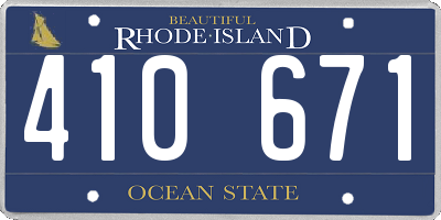RI license plate 410671