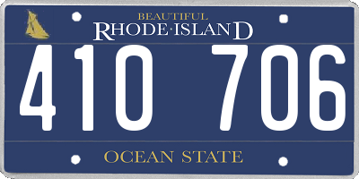 RI license plate 410706