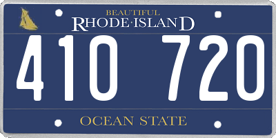 RI license plate 410720