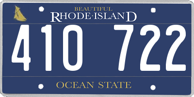 RI license plate 410722