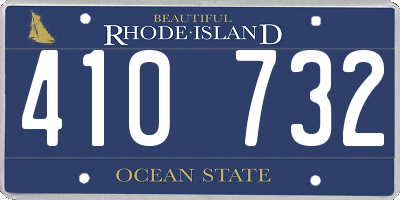 RI license plate 410732
