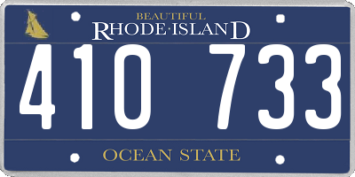 RI license plate 410733
