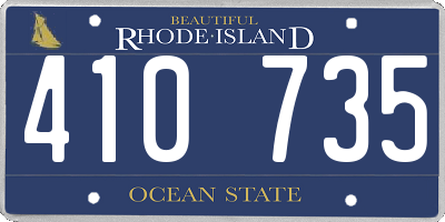 RI license plate 410735