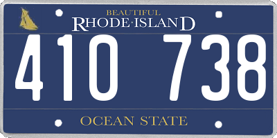 RI license plate 410738