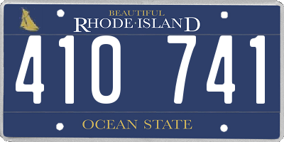 RI license plate 410741