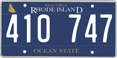 RI license plate 410747