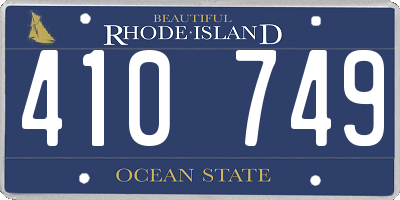 RI license plate 410749