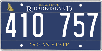 RI license plate 410757