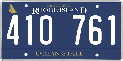 RI license plate 410761