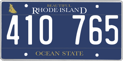 RI license plate 410765