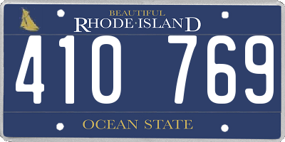 RI license plate 410769
