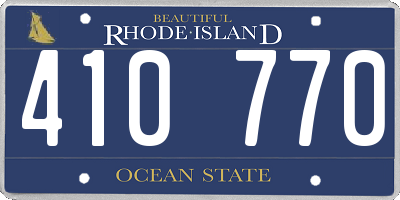 RI license plate 410770