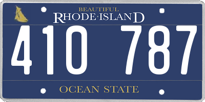 RI license plate 410787