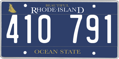 RI license plate 410791