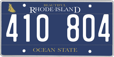 RI license plate 410804