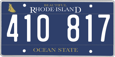 RI license plate 410817