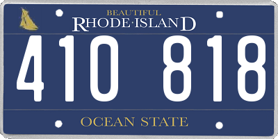 RI license plate 410818