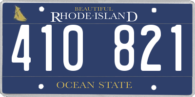 RI license plate 410821