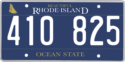 RI license plate 410825
