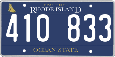 RI license plate 410833