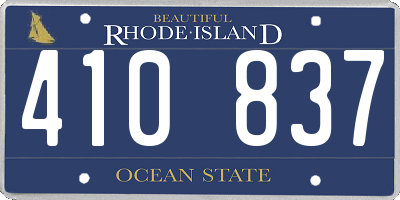RI license plate 410837