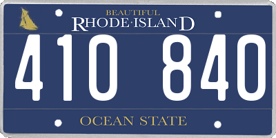 RI license plate 410840