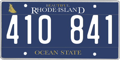 RI license plate 410841