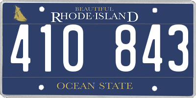RI license plate 410843