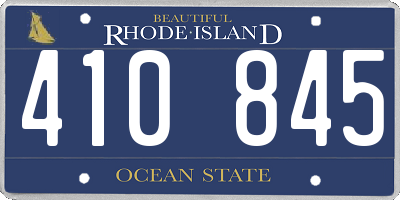 RI license plate 410845