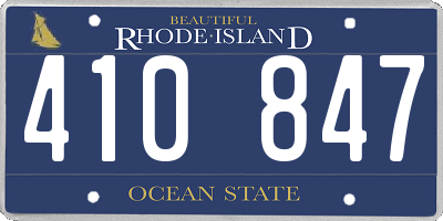 RI license plate 410847