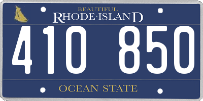 RI license plate 410850