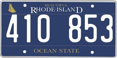 RI license plate 410853