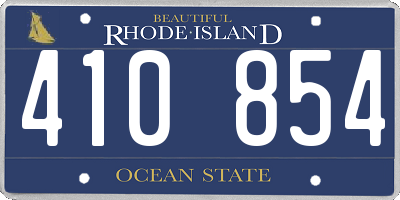 RI license plate 410854