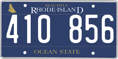 RI license plate 410856