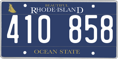 RI license plate 410858