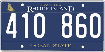 RI license plate 410860