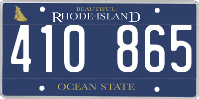 RI license plate 410865