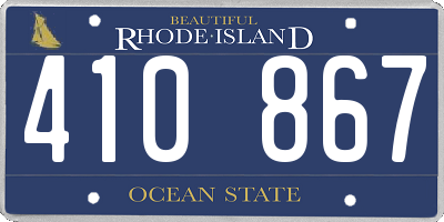 RI license plate 410867