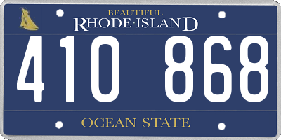 RI license plate 410868