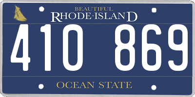 RI license plate 410869