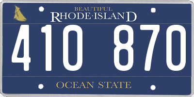 RI license plate 410870