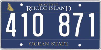 RI license plate 410871