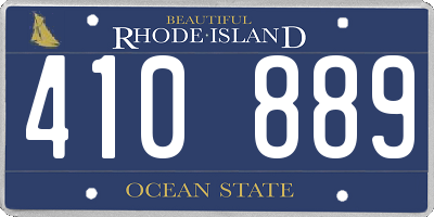 RI license plate 410889