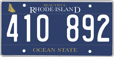 RI license plate 410892