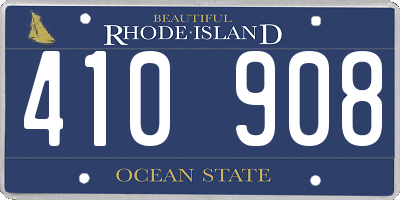 RI license plate 410908