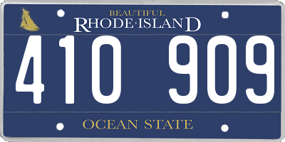 RI license plate 410909