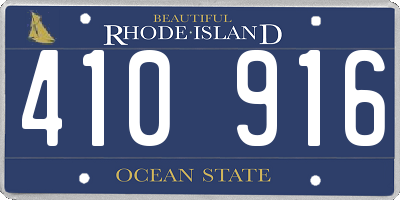 RI license plate 410916