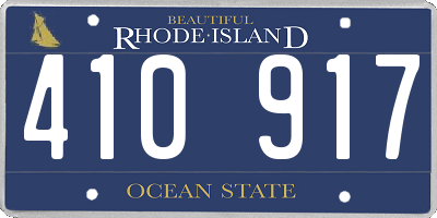 RI license plate 410917